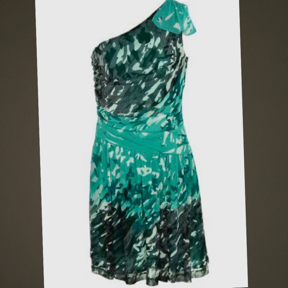 Beautiful NineWest off the shoulder dress. Great at hiding the mommy tummy